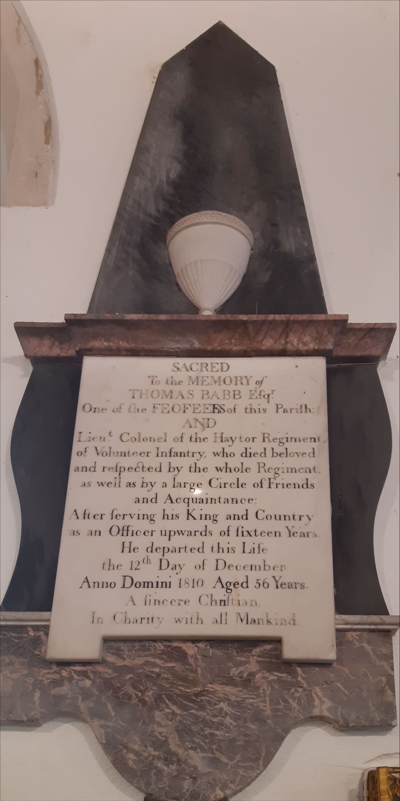 Thomas Babb: Feoffee of St. Mary’s of Wolborough, Devon (1754-1810)