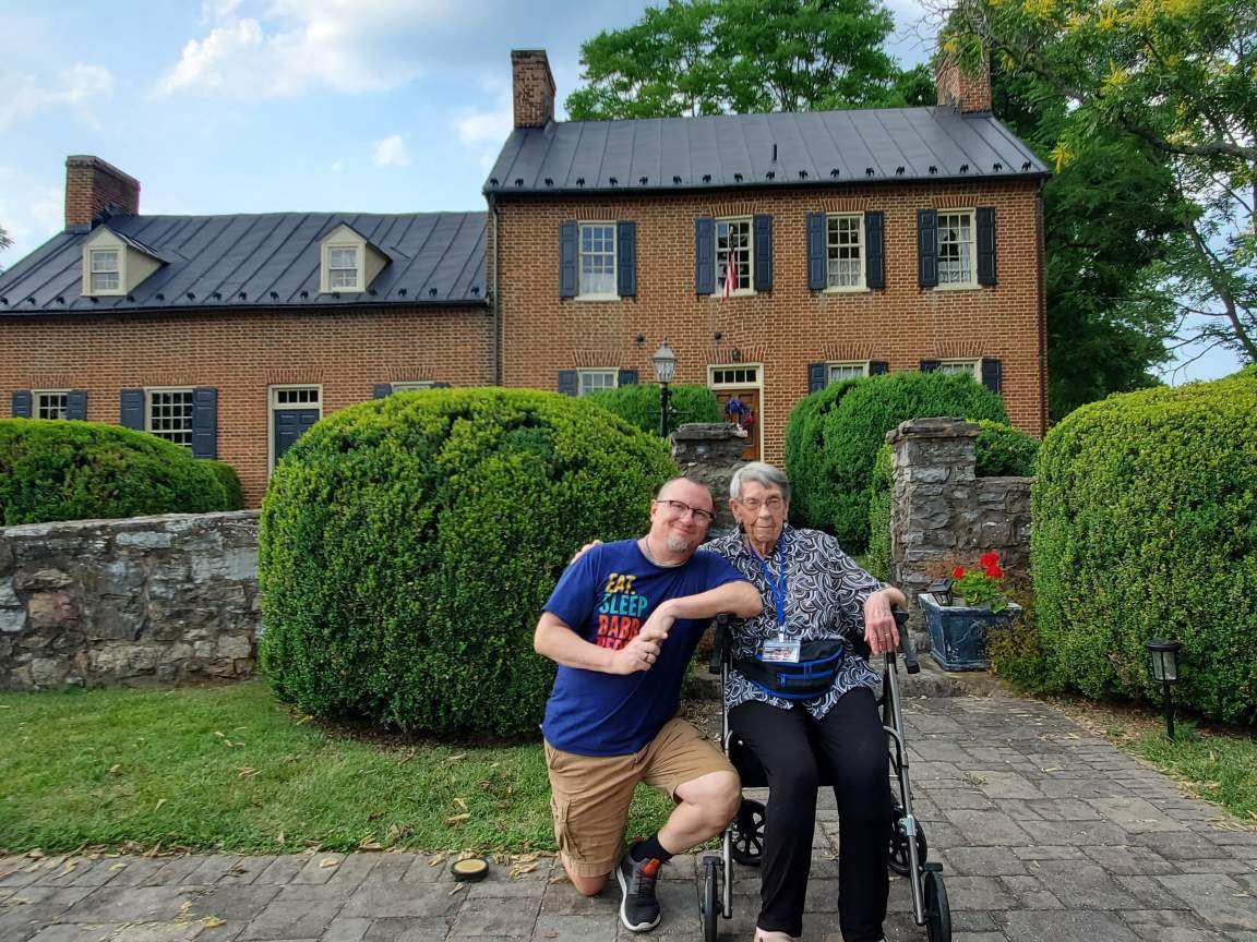 Anne Babb Shaw and me at the 2024 Babb Family Association Reunion